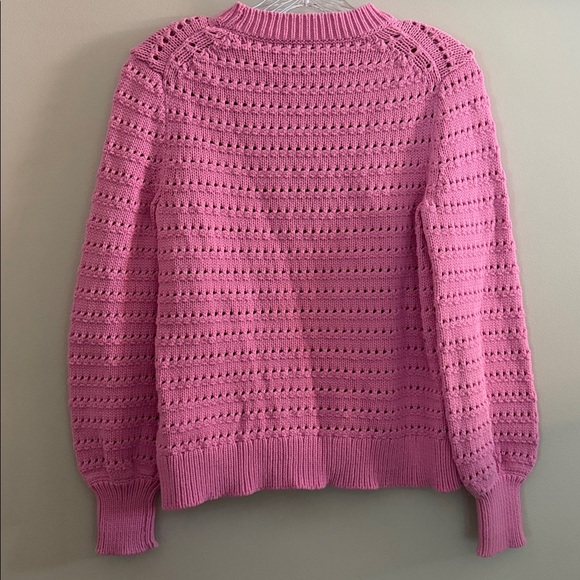 J Crew Balloon-sleeve pointelle sweater in Pink | S - Picture 4 of 10